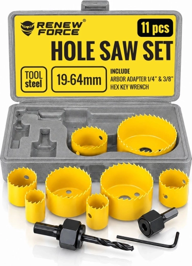 Jeu de scies-cloches Renew Force pour bois tendre, 11 pièces