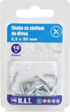 Skroefhaak voor hout 20 × 2,3 mm, verzinkt (10 stuks)