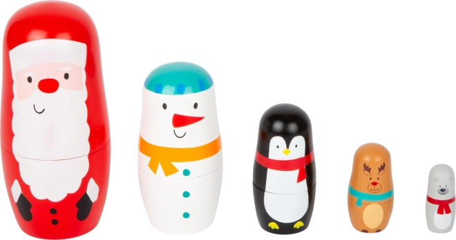 Small Foot kerst-matroesjka’s van hout