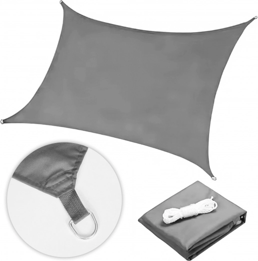 Square Waterproof Shade Sail 3×3 m MultiGarden – Grey