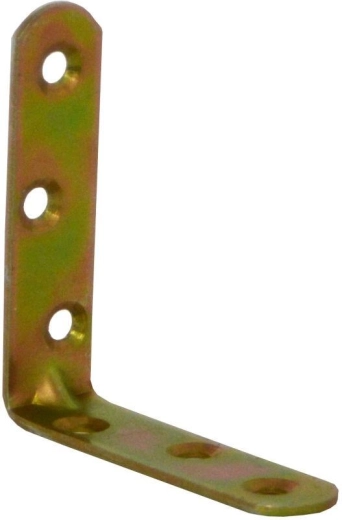 Équerre de montage avec nervure 70 × 18 × 2 mm, zinc jaune (15 pcs)