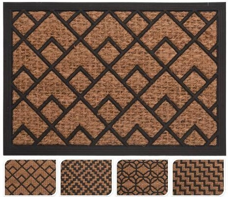 Buitenmat van rubber en kokos 40 × 60 cm – mix van decoraties