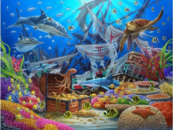 Diamond mosaic (diamond painting) Underwater Treasure 40 × 30 cm