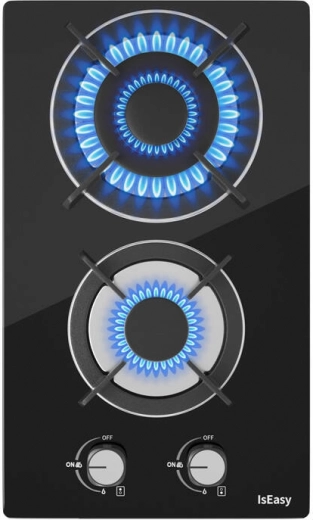 Cuisinière à gaz double zone avec panneau en verre IsEasy