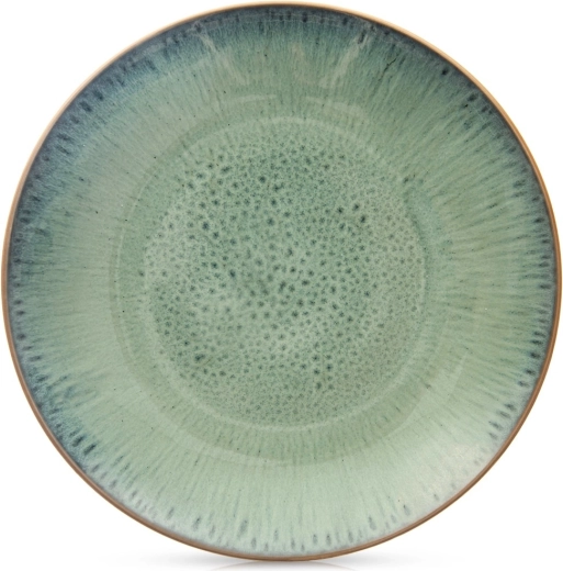 Assiette plate en céramique Glaze 27 cm – glaçure réactive verte