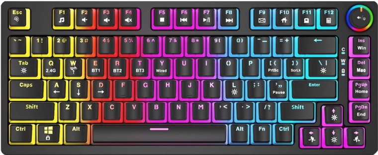 Phenix Wireless Mechanical Keyboard with Gateron Red Pro Switches and Pudding Keycaps