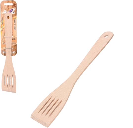 Houten geperforeerde keukenspatel