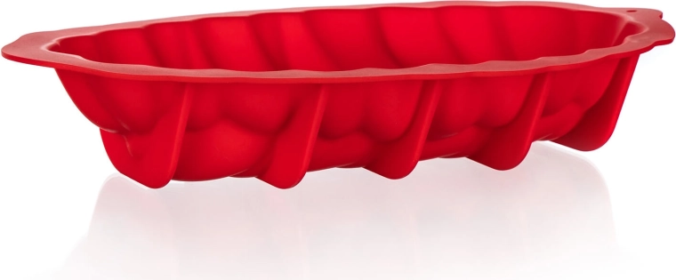 Silikonform für Weihnachtsstollen 41 × 20,5 × 7 cm rot Culinaria