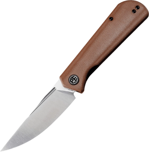 Folding Knife PETRIFIED FISH Viking, satin blade 9.2 cm, brown micarta