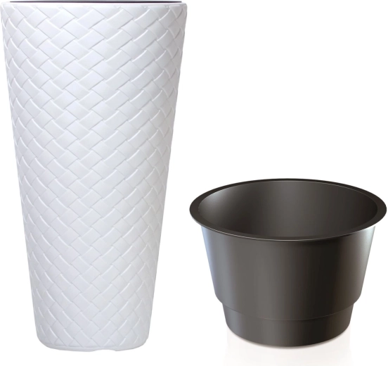 Pot Matuba Slim avec insert 30 cm blanc