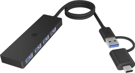 4-Port USB Type-A Hub with Type-C/A Connector