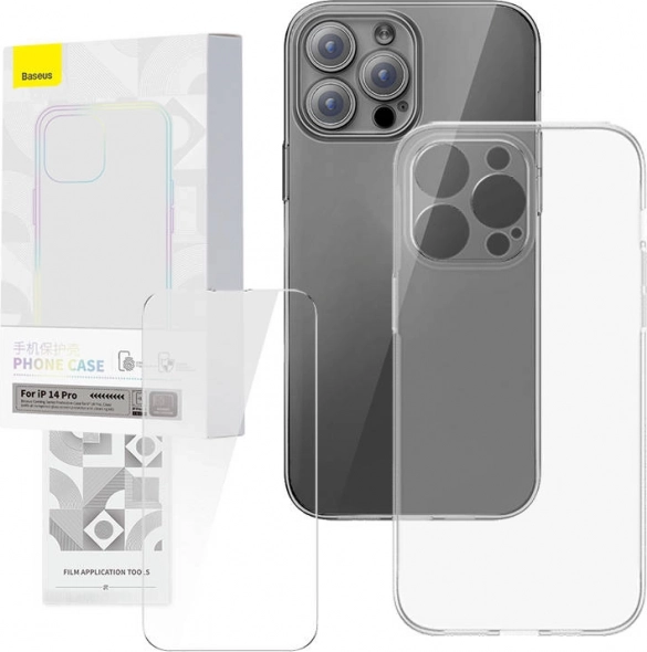 Coque transparente et verre trempé BASEUS Corning pour iPhone 14 Pro