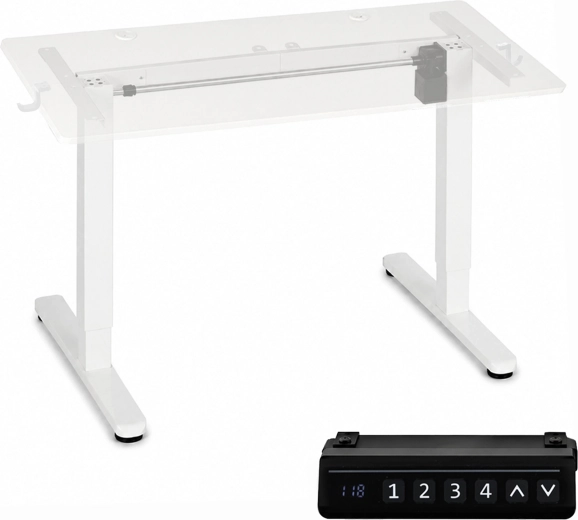 Cadre de bureau réglable en hauteur électriquement ModernHome 72–118 cm blanc