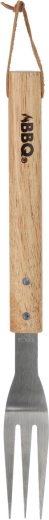 Fourchette à griller en acier inoxydable avec manche en bois 46 cm
