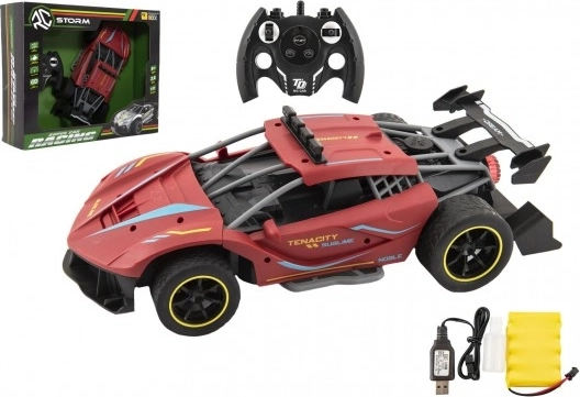 RC Auto Sport rot 33 cm Kunststoff 2,4 GHz mit Batterien + Ladepack in Schachtel 43x36x13 cm