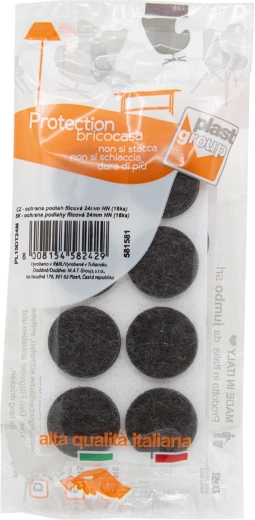 Zelfklevende viltdoppen voor meubels 24 mm, bruin (16 stuks)