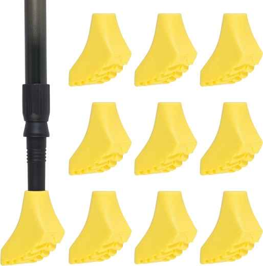 Rubberen doppen voor nordic walking stokken 10 stuks geel