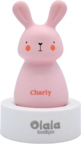 Veilleuse LED Olala - petit lapin Charly, rose