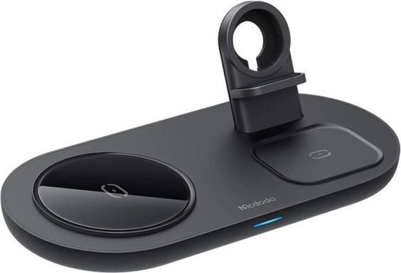 Draadloze oplader MCDODO 3-in-1 15 W voor iPhone, Apple Watch en AirPods – zwart