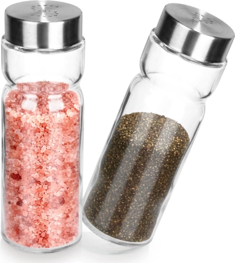 Salière et poivrière en verre 170 ml, lot de 2 pièces VILDE