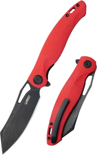 couteau de poche Kubey Drake Rouge Blackwash G10 9,5 cm
