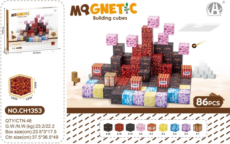 Magnetic 3D cubes – set of 86 pcs