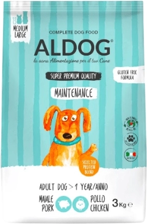 Aldog Maintenance kibble for active adult medium and large breed dogs 3 kg