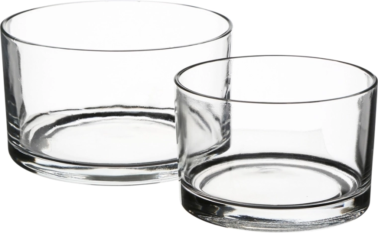 Set of glass salad bowls 17 and 20 cm