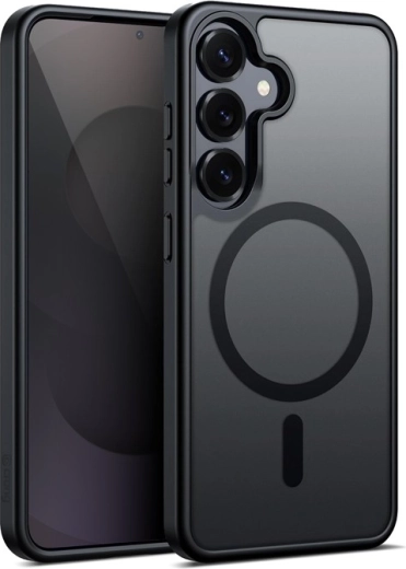 Étui magnétique hybride mat MagSafe pour Samsung Galaxy S25 – noir