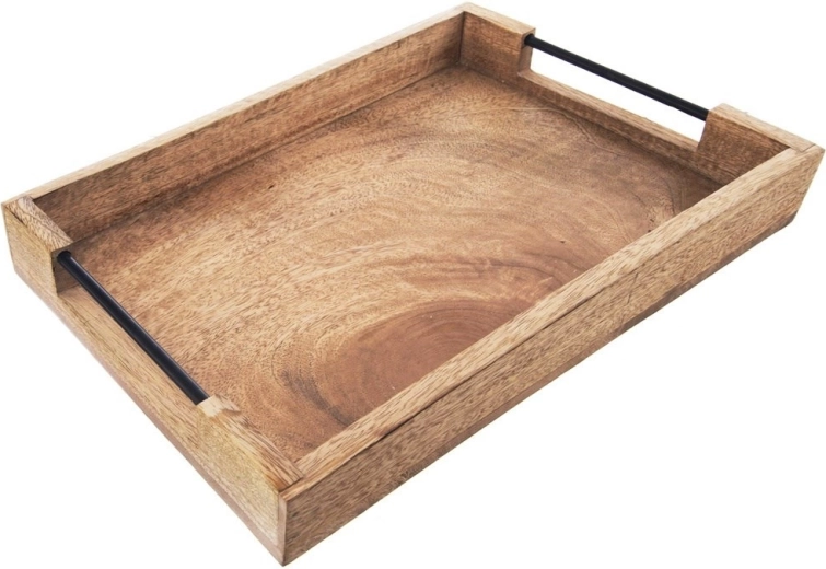 Plateau de service en bois de manguier 40,5 × 30,5 × 6 cm