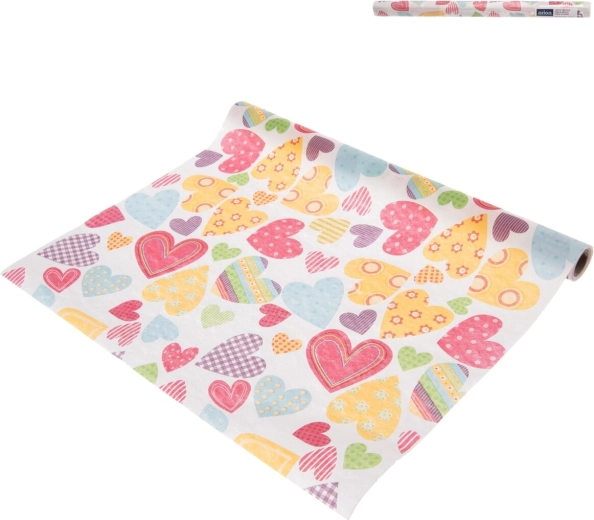 Paper table runner with hearts 180 × 40 cm