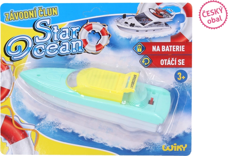 Bateau de course en plastique pour l'eau, à piles, 18 cm