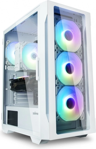 White Zalman I3 Neo TG Mid Tower RGB Case