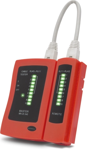 Testeur de câbles réseau et téléphoniques RJ11, RJ12 et RJ45