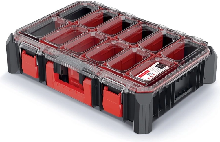 Organiseur MSX 54,3 × 39 × 12,6 cm noir avec couvercle en polycarbonate