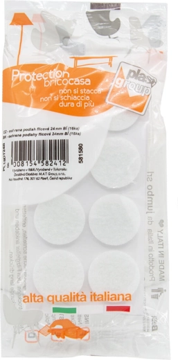 Zelfklevende viltpads voor meubels 24 mm, wit (16 stuks)