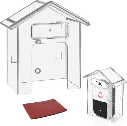 Auvent de protection pour sonnette RUHHY – transparent et imperméable