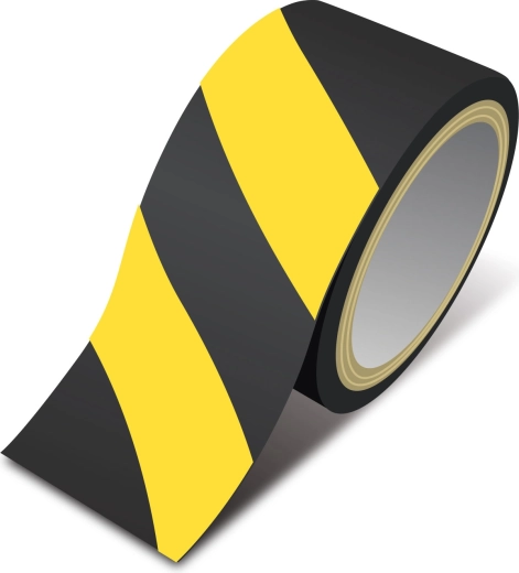 Ruban adhésif de signalisation jaune et noir 50 mm x 33 m