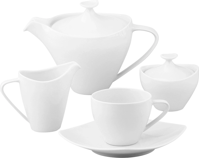 Service à café MariaPaula moderna blanc moderne carré 15 pièces pour 6 personnes