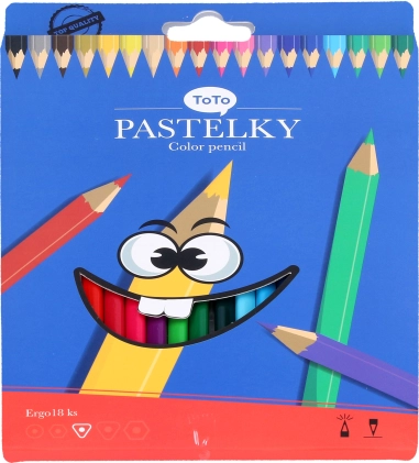 ERGO Triangular Colored Pencils, Set of 18 Colors