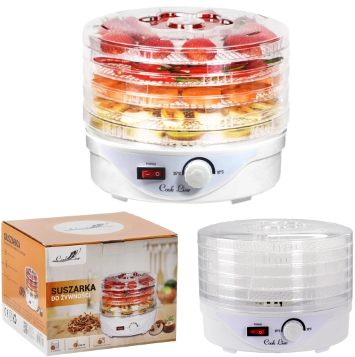 Voedseldroger met 5 lagen 250 W, diameter 24 cm - 1 stuk