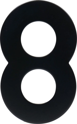 Huisnummer 8, 95 mm, roestvrij staal, matzwart