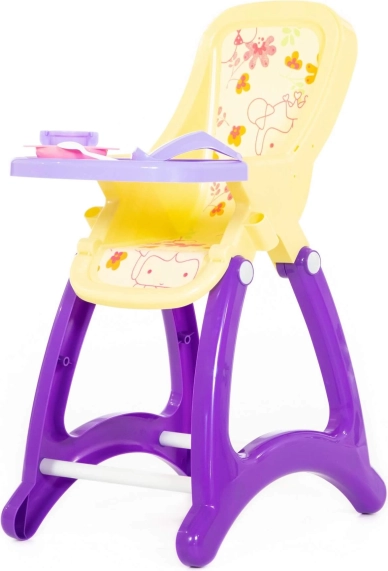 High chair for dolls – Yellow-Purple