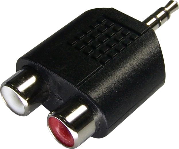 Sencor-adapter van 3,5mm stereo-aansluiting naar 2× RCA-aansluitingen