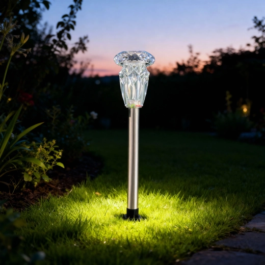Solar tuinpriklamp met kristaleffect, warm wit