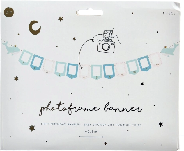 Papier-Fotogirlande Fischchen BOY blau 3 m