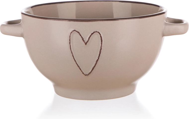 Keramikschale HEART 14 cm beige