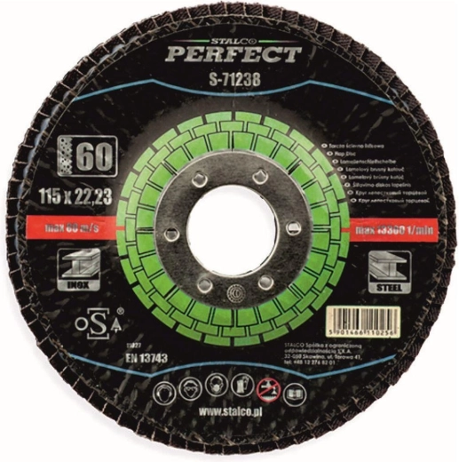 Disque à lamelles abrasif 115 × 22,23 mm grain 60 zirconium STALCO