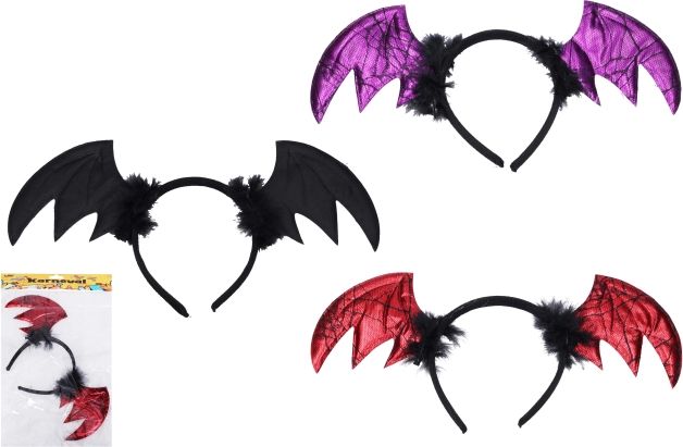 Carnival headband with bat wings