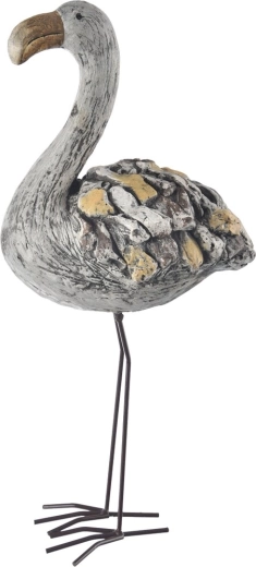 Ceramic flamingo decoration EBI with stone effect 60 cm
